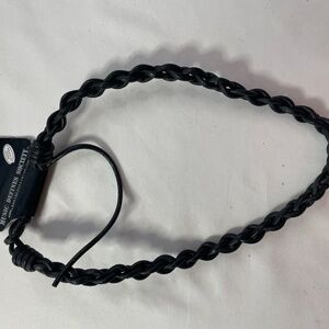 Necklace Choker Black Leather  Braided Punk Goth Grunge Vintage